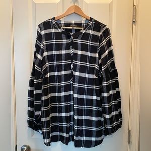 Like New Talbots Black & White Flannel-1X